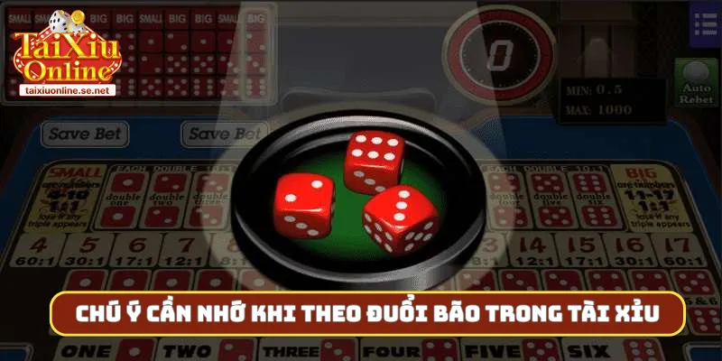 Chú ý cần nhớ khi theo đuổi bão trong tài xỉu